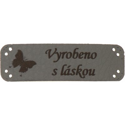 Naše galanterie Obdélník tmavě šedá koženka motýl – Zboží Dáma