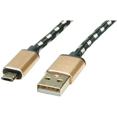 Roline 11.02.8819 USB 2.0, USB A(M) - oboustranný microUSB B(M), 0,8m – Zbozi.Blesk.cz