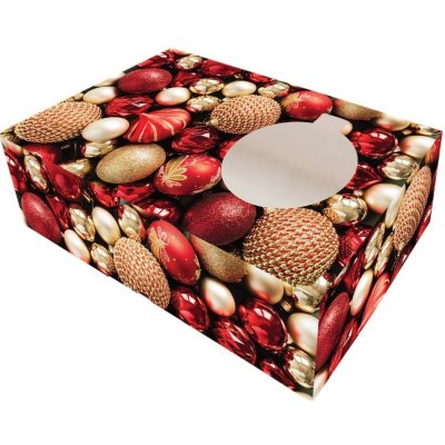 Krabice na cukroví - vánoční červená - 25 x 15 x 7cm – Zboží Mobilmania