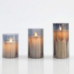 Eurolamp vánoční dekorace skleněná LED svíčka časovač 7,5 x 15 cm – Sleviste.cz