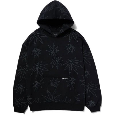 HUF MIKINA Plantlife Fleece Hoodie černá