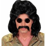 Paruka retro černá s knírem – Sleviste.cz