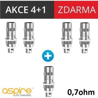 aSpire Nautilus BVC žhavící hlava nerez 0,7ohm 5ks – Zboží Dáma