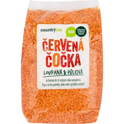 Country Life Čočka červená půlená Bio 1 kg – Sleviste.cz
