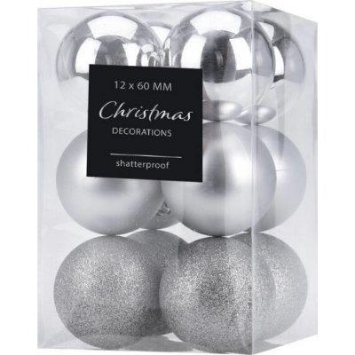 Home Styling Collection Vánoční koule Ø 6 cm sada 12 ks stříbrné – Hledejceny.cz