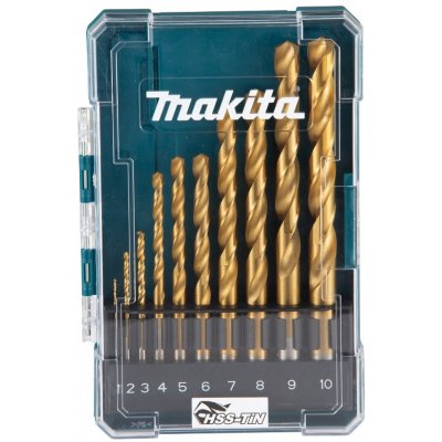 Makita D-72849 sada vrtáků do kovu HSS-TiN, 1-10mm (po 1), 10ks