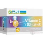 Plus Lékárna Vitamin C + D3 + Zinek tablet 90 kapslí – Hledejceny.cz