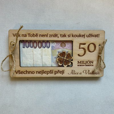 Dekorace z Česka Milion korun k narozeninám Jubileum: 60, Varianta: Vlastní podpis - (podpis pište do poznámky) - PLATBA PŘEDEM! – Zboží Mobilmania