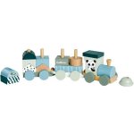 Eichhorn vláček s kostkami Wooden Train lokomotiva s 2 vagony 16 dílů – Hledejceny.cz