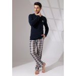 Pyžamo pro muže na knoflíky u krku s pavoukem 1P1756 modré – Zboží Dáma