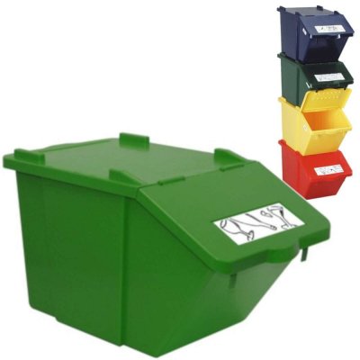 Shumee Stohovatelná nádoba na třídění odpadu - zelená 45L – Zboží Mobilmania