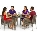 OMAXI 890931 Zahradní jídelní souprava 5 pcs Šedá Poly ratan – Hledejceny.cz