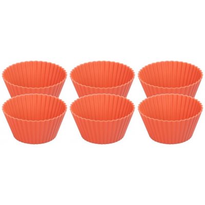 MagicHome Forma na cupcake silikon červená set 6 ks 6,5x6,5x3 cm – Sleviste.cz