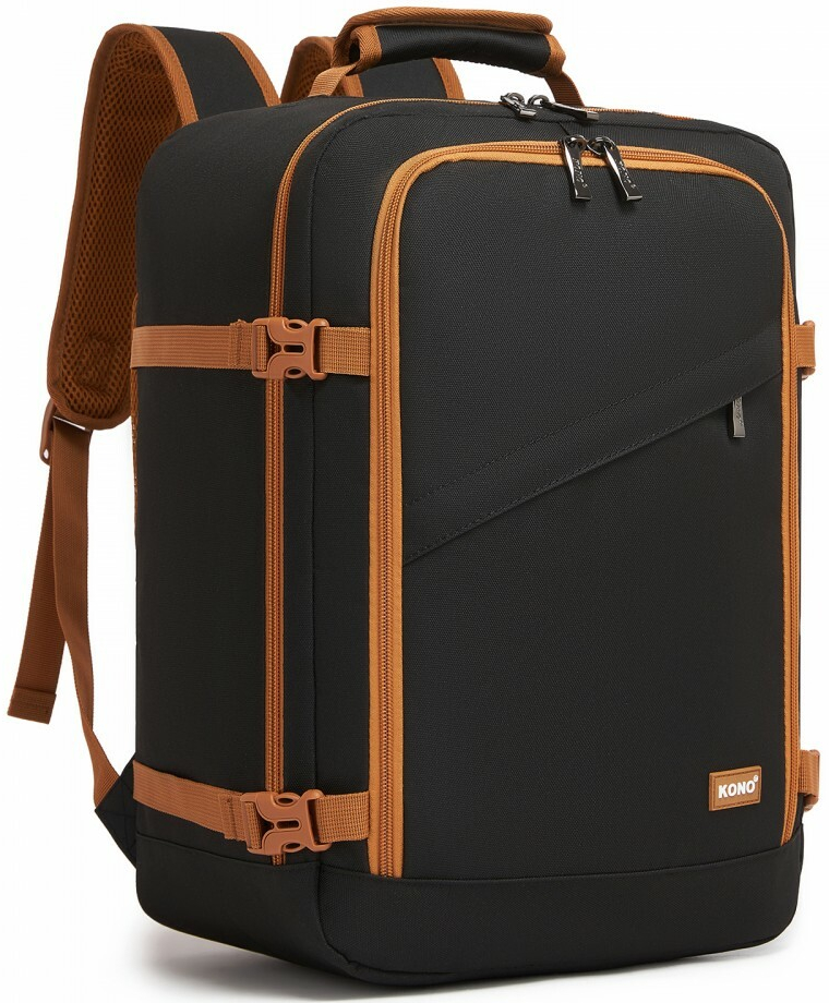 KONO 2551 Batoh Černá/Hnědá 24L