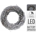 Mat Dekorace VĚNEC 30cm RATAN se sněhem 20LED s časovačem – Zboží Dáma
