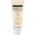 Maybelline Sjednocující make-up s HD pigmenty Affinitone Hydrating Tone-One-Tone Foundation 02 Light Porcelain 30 ml – Zboží Dáma