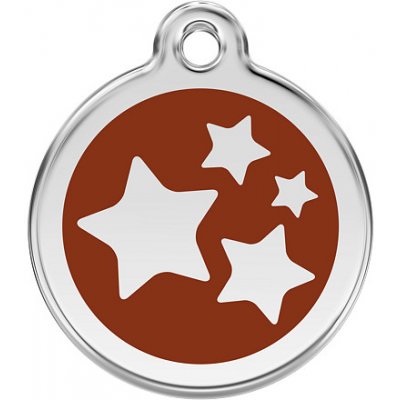 Red Dingo známka Stars Brown– Hvězdičky hnědé S 20 mm – Zboží Dáma