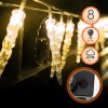 Vánoční osvětlení Yakimz 40 LED Icicle Houses Light Curtain Ice Rain Light Chain Bed Dance Hall Warm Bílá