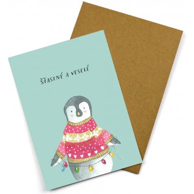 ePipí Vánoční blahopřání - Tučňák "světýlka" – Zboží Dáma