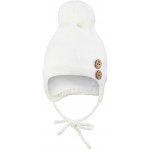 Little Angel Čepice pletená zavazovací bambule a knoflíky Outlast ® natur – Zboží Mobilmania
