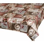 Bellatex Ubrus EMA Káva hnědá červená 100x100cm – Zboží Dáma