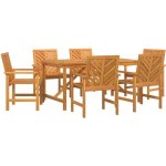 OMAXI 689346 Zahradní jídelní souprava 7 pcs Hnědá masivní akáciové dřevo – Hledejceny.cz