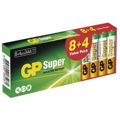 GP Baterie alkalická SUPER AAA (LR03) 1bal/12ks – Hledejceny.cz