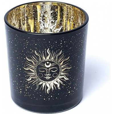 Skleněný svícen na svíčky - Slunce a měsíc – Zboží Dáma