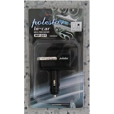 Adaptér rozdvojka zásuvky 12/24V USB, WF-201 (SPL-20) zapalovače