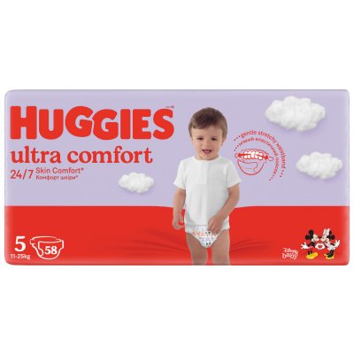 HUGGIES 4x Ultra Comfort Mega 5 11-25 kg 58 ks – Zboží Mobilmania