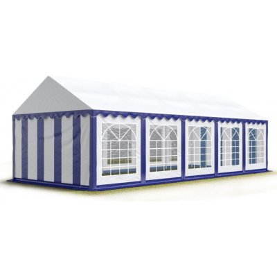 Pártystany Jičín Párty stan 4x10m - PVC Standard Ohnivzdorný Modro-bílá – Hledejceny.cz