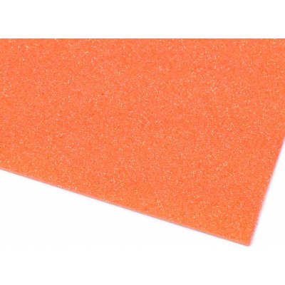 Samolepicí pěnová guma Moosgummi s glitry 20x30 cm - 2 ks Barva: oranžová dýňová – Zbozi.Blesk.cz
