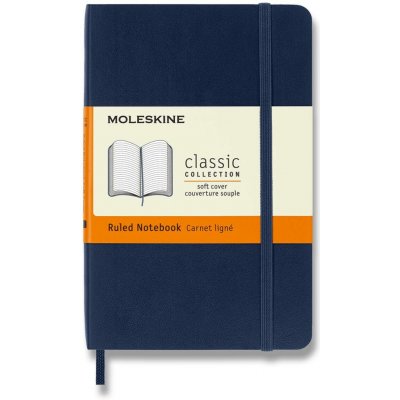 Moleskine zápisník v tvrdých deskách vel. S 9 × 14 cm linkovaný modrý – Hledejceny.cz
