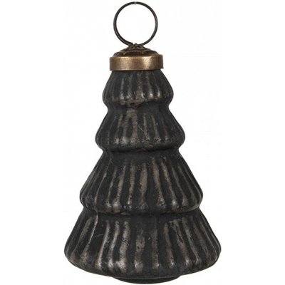 Clayre & Eef Granitová antik skleněná vánoční ozdoba stromek Noirre 6*9 cm – Hledejceny.cz