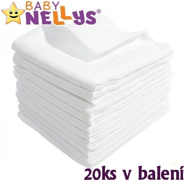Baby Nellys Kvalitní bavlněné TETRA BASIC 80 x 80 20 ks