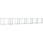 vidaXL Klec pro psy s dvířky šedá 1200 x 200 x 150 cm – Zboží Dáma