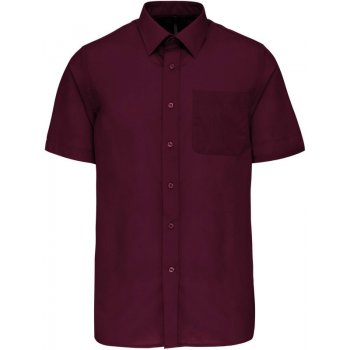 Kariban pánská košile s krátkým rukávem ACE tmavě červená