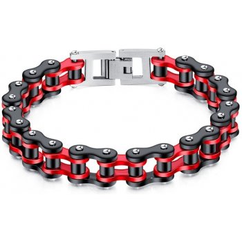 Impress Jewelry z chirurgické oceli Moto Chain BlackRed 210114161027