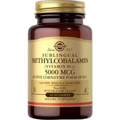 Solgar Methylcobalamin, Vitamin B12, 5000 mcg, 60 pastilek – Hledejceny.cz