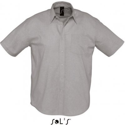 Sol's pánská košile s krátkými rukávy Brisbane stříbrná – Zbozi.Blesk.cz