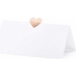 Jmenovky ke svatebnímu stolu s rose gold srdíčkem 10 ks – Sleviste.cz