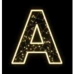 Eco Fix 2D LED světelné písmeno A, 116 × 123 × 3 cm, teple bílá, závěsná, 3D tisk – Hledejceny.cz