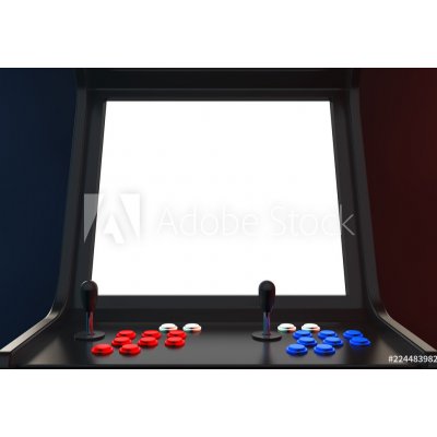 WEBLUX 224483982 Fototapeta plátno Gaming Arcade Machine with Blank Screen for Your Design. 3d Rendering Herní arkádový stroj s prázdnou obrazovkou pro váš návrh. 3D vy rozměry 174 x 120 cm – Zbozi.Blesk.cz