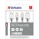 Verbatim 48873 USB/Lightning, 1m + 0,3m, stříbrný