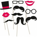 Amscan Amscan Rekvizity na focení knírky na špejli 10 ks – Hledejceny.cz