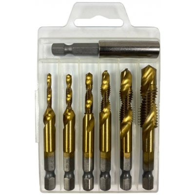Pro-Tech shop Vrtací závitníky M3-M10 titanované sada 7ks a bit adaptér 1/4 67464 – Hledejceny.cz