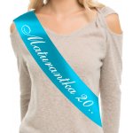 Šerpa "Maturantka" - tyrkysová / bílá – Zboží Mobilmania