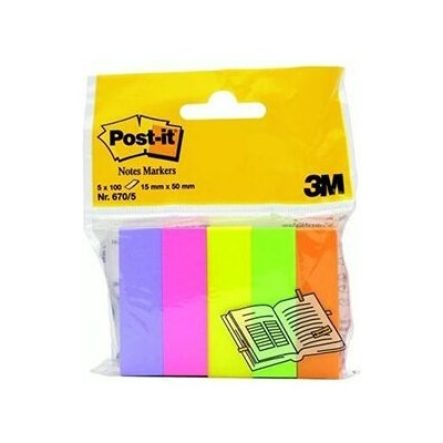 Značkovací papírky 3M Post-it LP670/5, neonové barvy, 5 barev, 5 × 100 listů, 12634 – Hledejceny.cz