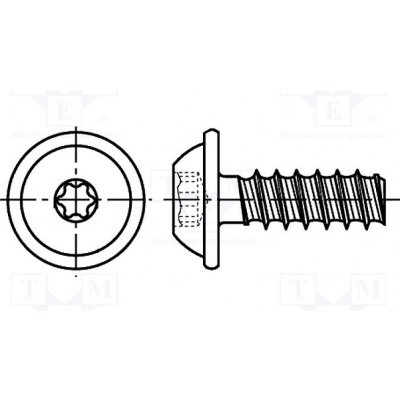BOSSARD 3265715 Vrut; pro plasty; s límcem; 3x8; Hlava: kulatá; Torx® PLUS; 10IP – Hledejceny.cz