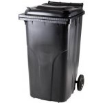 Meva popelnice s víkem, plastová, černá, 240 l MT0005-3 – Zboží Mobilmania